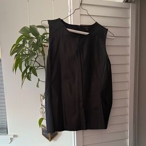 Black Sleeveless Pleather Top
